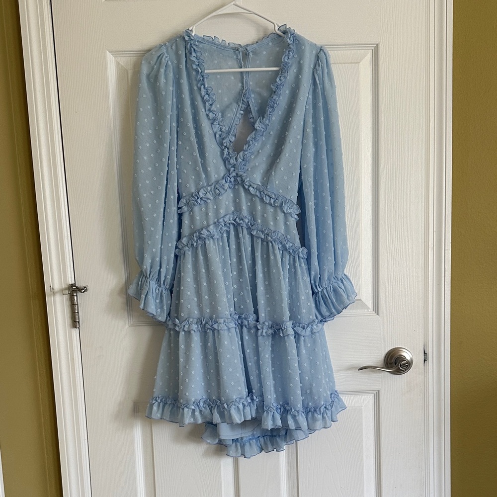 Saints Secrets Blue Dress with Ruffles -selfie Leslie dress
